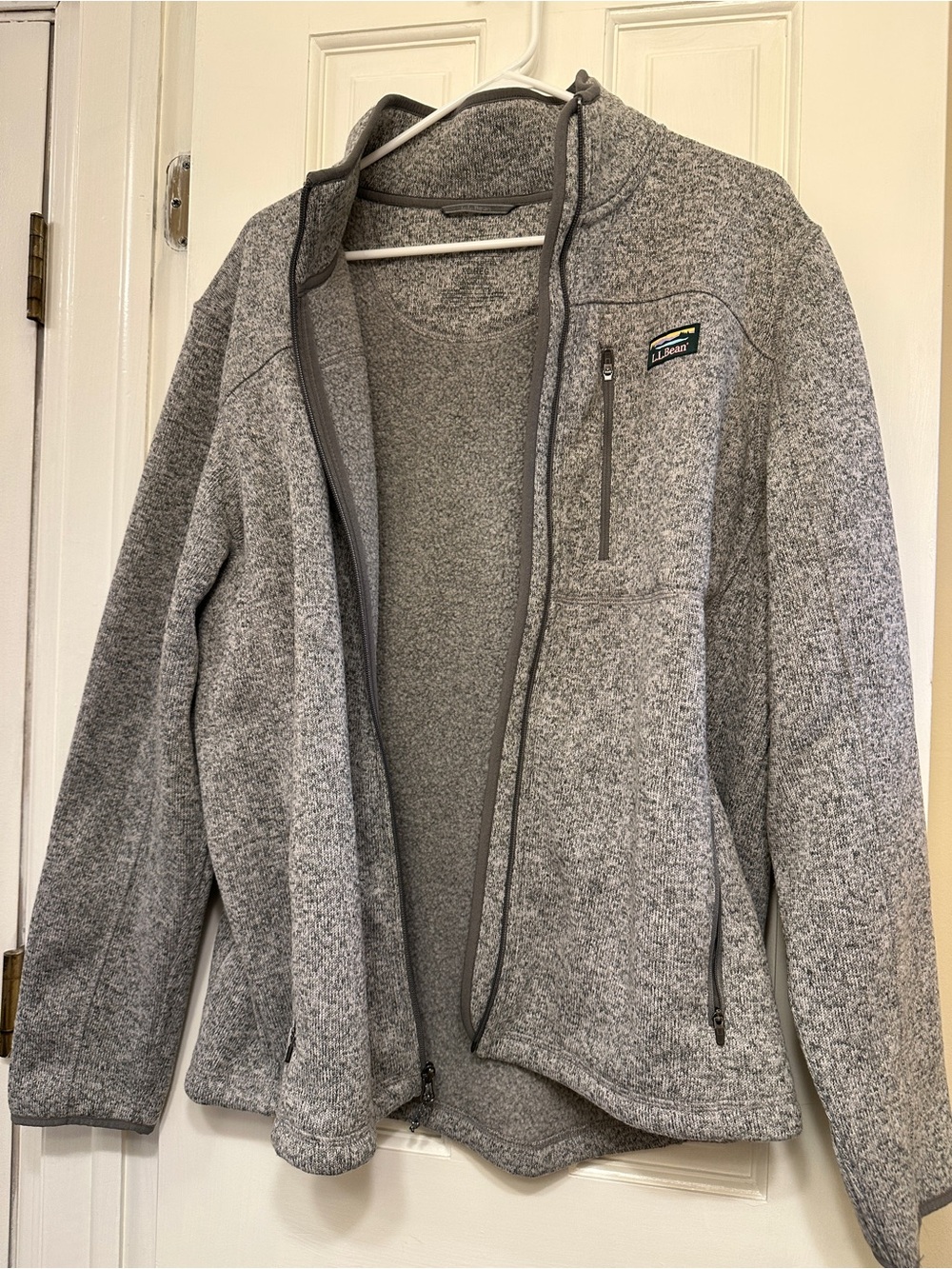 L.L. Bean Men's Gray Heather Full-Zip Sweater Fleece Jacket